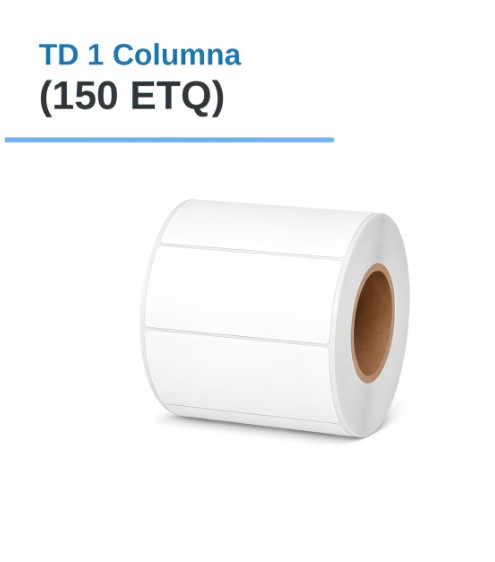 ROLLO DE ETIQUETAS ADHESIVAS TERMICO DIRECTO TD 2" X 1" X 150 ETQ. X 1COL, TUCO 1" (50mmX25mm)
