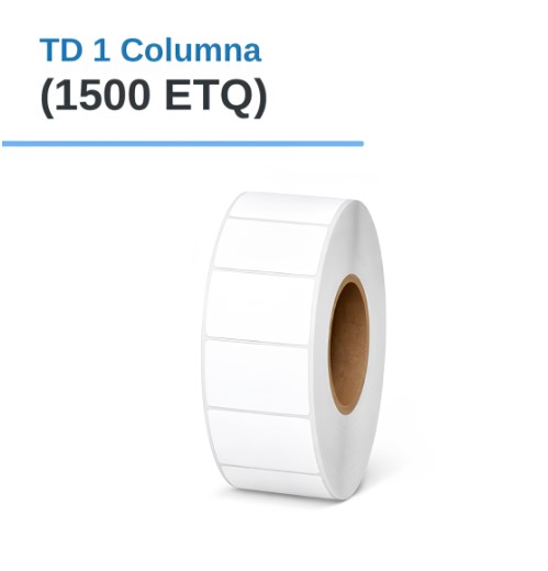 ROLLO DE ETIQUETAS ADHESIVAS TERMICO DIRECTO TD 2,17" X 1,19" X 1500 ETQ. X 1COL, TUCO 1" (55mmX30mm)