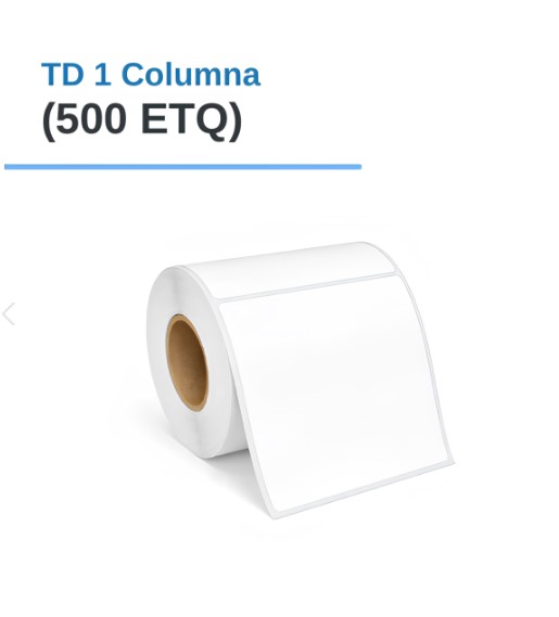 ROLLO DE ETIQUETAS ADHESIVAS TERMICO DIRECTO TD 3" X 3" X 500 ETQ. X 1COL, TUCO 1" (75mm X 75mm)