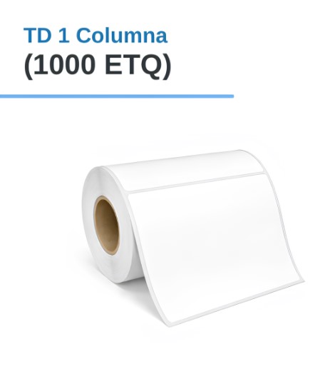 ROLLO DE ETIQUETAS ADHESIVAS TERMICO DIRECTO TD 4" X 2" X 1000 ETQ. X 1COL, TUCO 1" (100mm X 50mm)