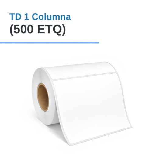 ROLLO DE ETIQUETAS ADHESIVAS TERMICO DIRECTO TD 4" X 3" X 500 ETQ. X 1 COL, TUCO 1" (100mm X 75mm)