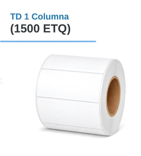 ROLLO DE ETIQUETAS DE SEGURIDAD BLANCO MATE 2" X 1" X 1500 ETIQ. X 1 COL, TUCO 1"  (50mm X 25mm)