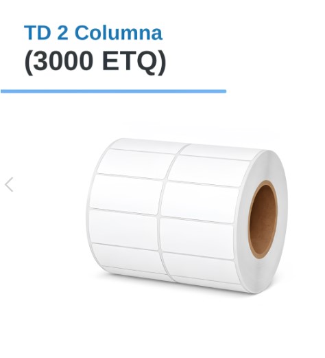 ROLLO DE ETIQUETAS DE POLIESTER PLATEADAS 2" X 1" X 3000 ETIQ. X 2 COL, TUCO 1"  (50mm X 25mm)