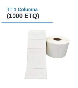 ROLLO DE ETIQUETAS ADHESIVAS DE PAPEL TT 2" X 1.5" X 1000 ETQ. X 1COL, TUCO 1" (50mm X 38mm)