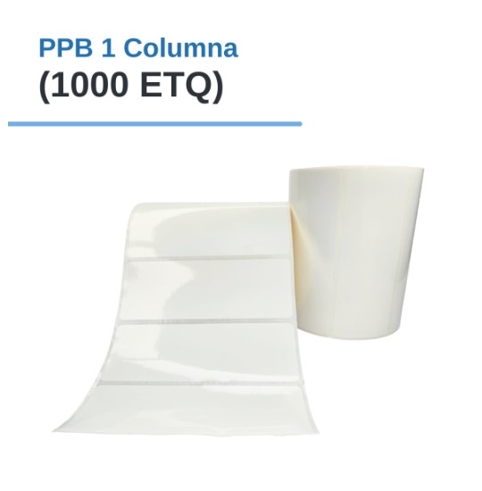 ROLLO DE ETIQUETAS ADHESIVAS PLASTIFICADAS PPB 4" X 1.5" X 1000 ETQ. X 1COL, TUCO 1" (100mm X 38mm)