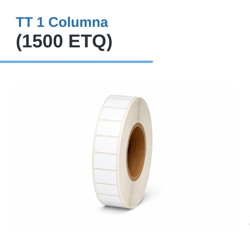 ROLLO DE ETIQUETAS ADHESIVAS DE PAPEL TT 1" X 0,5"  X 1500 ETIQ. X 1 COL, TUCO 1" (25mm X 15mm)