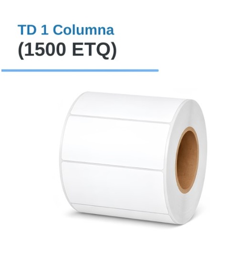 ROLLO DE ETIQUETAS ADHESIVAS TERMICO DIRECTO TD 2" X 1" X 1500 ETQ. X 1COL, TUCO 1" (50mmX25mm)