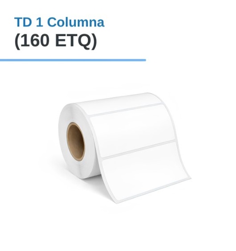 ROLLO DE ETIQUETAS ADHESIVAS TERMICO DIRECTO TD 3" X 1.5" X 160 ETQ. X 1COL, TUCO 1" (75mm X 38mm)