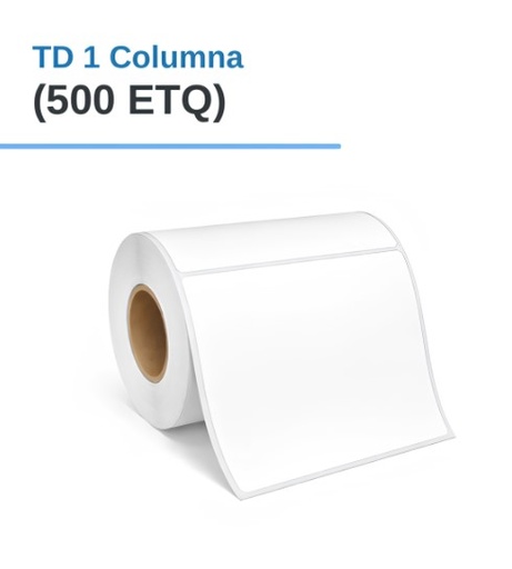 ROLLO DE ETIQUETAS ADHESIVAS TERMICO DIRECTO TD 4" X 3" X 500 ETQ. X 1 COL, TUCO 1" (100mm X 75mm)