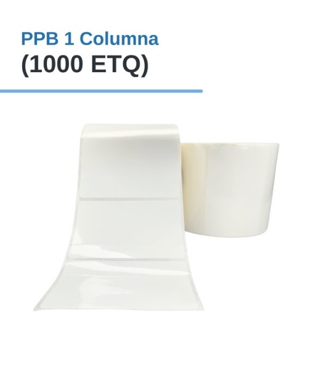 ROLLO DE ETIQUETAS ADHESIVAS PLASTIFICADAS TRANSPARENTES 3" X 2" X 1000, TUCO 1" (75mm X 50mm)