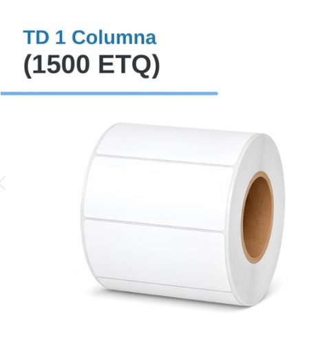 ROLLO DE ETIQUETAS DE SEGURIDAD BLANCO MATE 2" X 1" X 1500 ETIQ. X 1 COL, TUCO 1"  (50mm X 25mm)