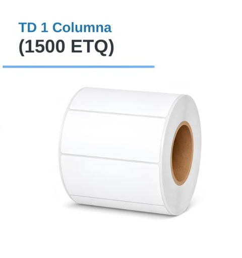 ROLLO DE ETIQUETAS DE POLIESTER PLATEADAS 2" X 1" X 1500 ETIQ. X 1 COL, TUCO 1"  (50mm X 25mm)