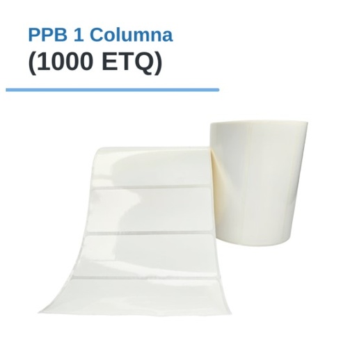 ROLLO DE ETIQUETAS ADHESIVAS PLASTIFICADAS PPB 4" X 1.5" X 1000 ETQ. X 1COL, TUCO 1" (100mm X 38mm)