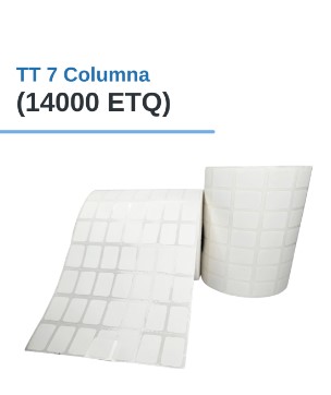 ROLLO DE ETIQUETAS ADHESIVAS DE PAPEL TT 0.5" X 0.7" X 14000 ETQ. X 7 COL, TUCO 1" (13mm X 19mm)