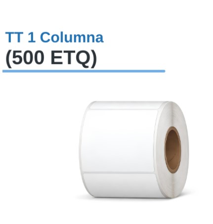 ROLLO DE ETIQUETAS ADHESIVAS DE PAPEL TT 3" X 3" X 500 ETQ. X 1COL, TUCO 1" (75mm X 75mm)