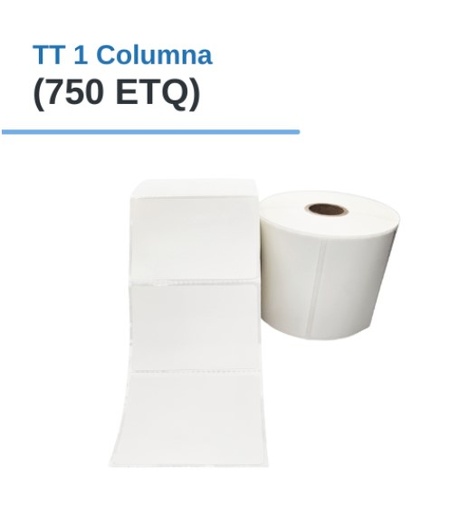 ROLLO DE ETIQUETAS ADHESIVAS DE PAPEL TT 4" X 3" X 750 ETQ. X 1COL, TUCO 1" (100mm X 75mm)