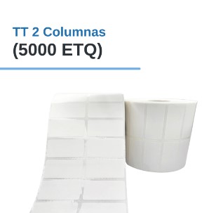 ROLLO DE ETIQUETAS ADHESIVAS DE PAPEL TT 1.57" X 0.79" X 5000 ETQ. X 2COL, TUCO 1" (40mm X 20mm)